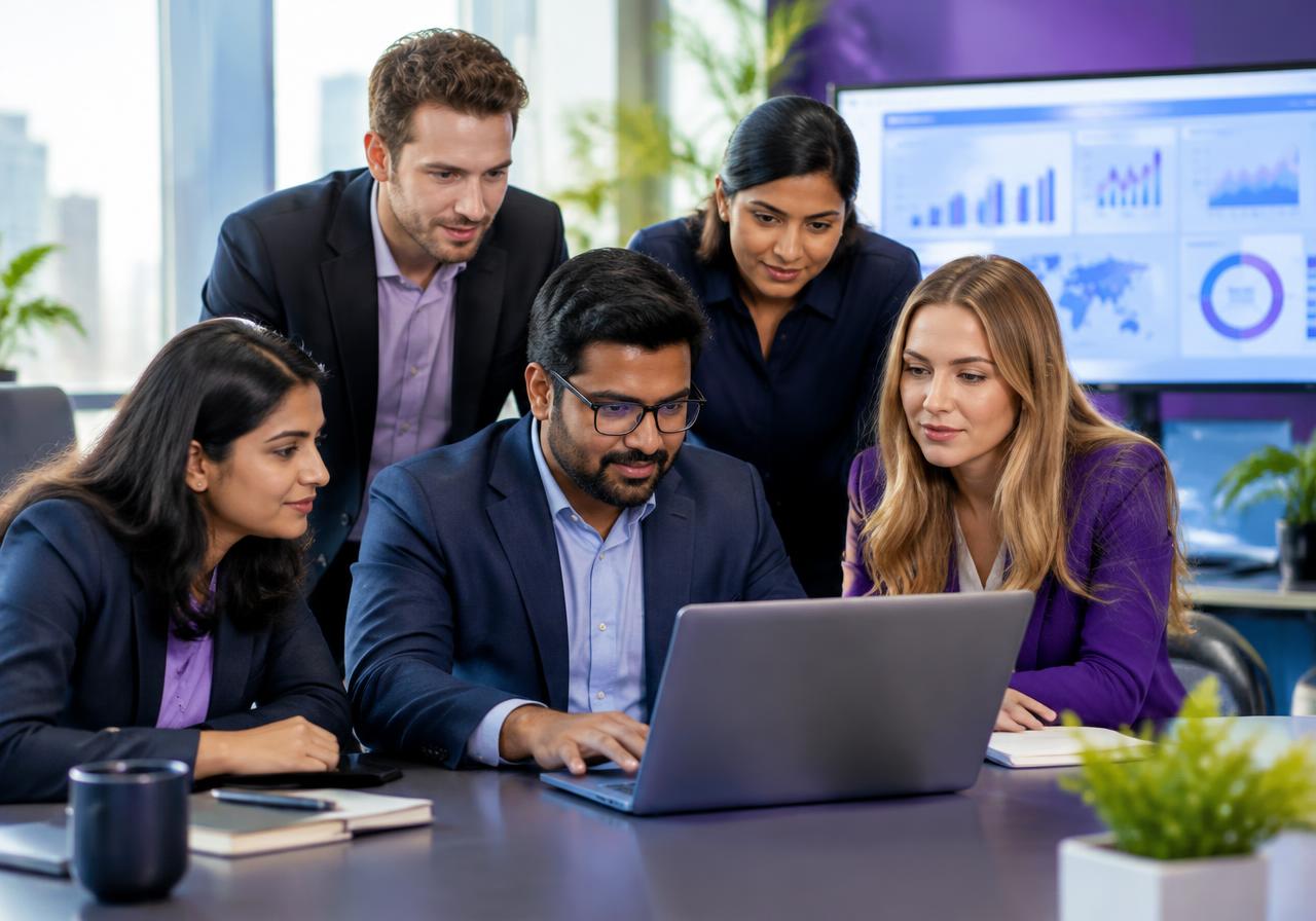 Enterprise technology consultants collaborating on an SAP project
