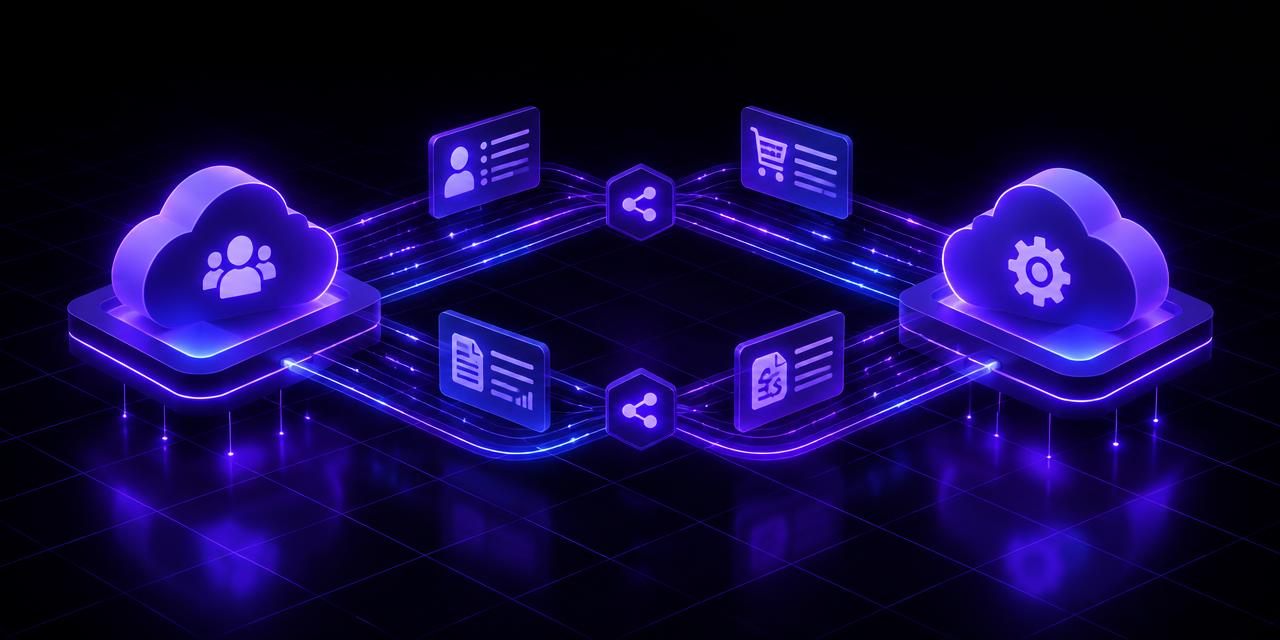 Illustration of customer and enterprise systems exchanging information through APIs